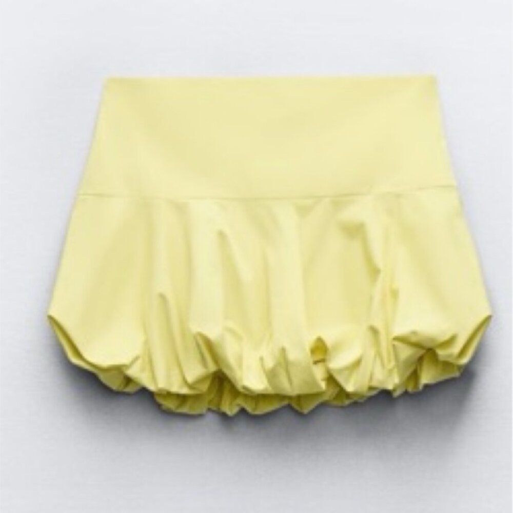 ZARA Yellow Mini Bubble Skirt